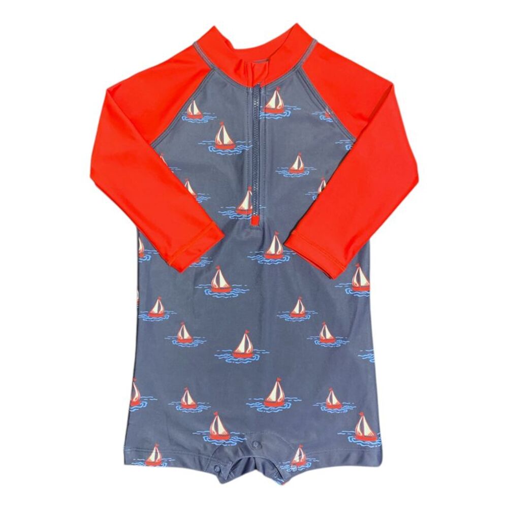 Member's Mark Baby Boys UPF 50+ Rashguard One-Piece Swimsuit - Boat